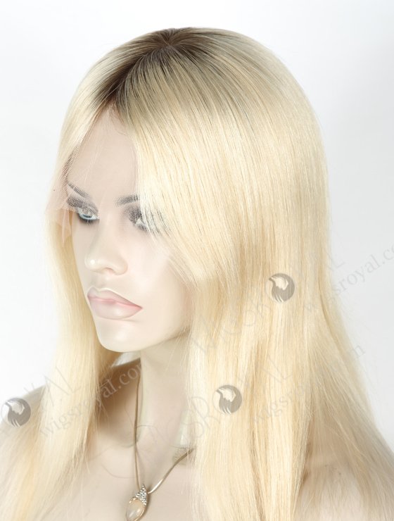 In Stock European Virgin Hair 14" Straight T9/60# Color Lace Front Silk Top Glueless Wig GLL-08034-19302