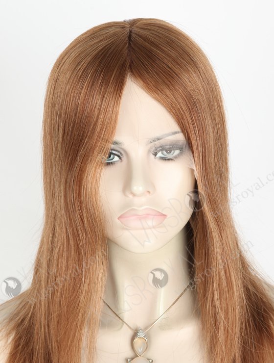 In Stock European Virgin Hair 14" Straight 6#/8# evenly blended Color Lace Front Silk Top Glueless Wig GLL-08035-19311
