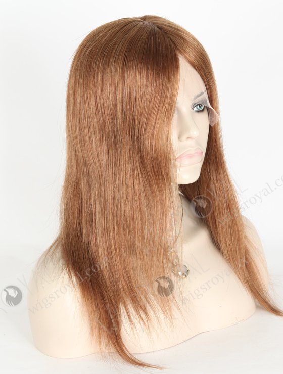 In Stock European Virgin Hair 14" Straight 6#/8# evenly blended Color Lace Front Silk Top Glueless Wig GLL-08035-19314