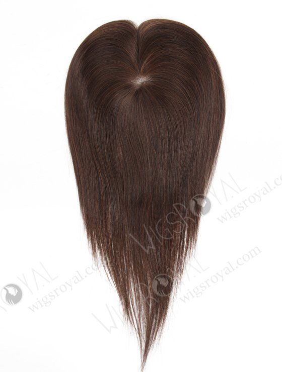 Best Short Human Hair Toppers 12 inch Dark Brown Durable and Natural Monofilament Base Topper-086-19351