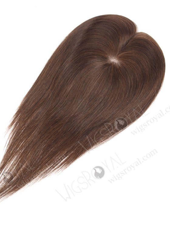 Best Short Human Hair Toppers 12 inch Dark Brown Durable and Natural Monofilament Base Topper-086-19352