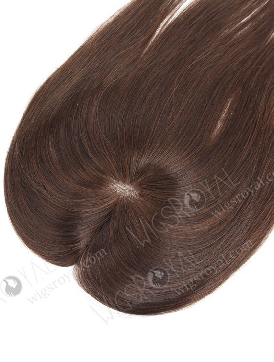 Best Short Human Hair Toppers 12 inch Dark Brown Durable and Natural Monofilament Base Topper-086-19353