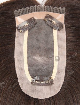 Best Short Human Hair Toppers 12 inch Dark Brown Durable and Natural Monofilament Base Topper-086