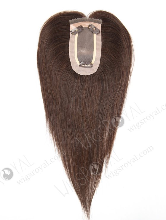 Best Short Human Hair Toppers 12 inch Dark Brown Durable and Natural Monofilament Base Topper-086-19355