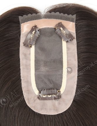 Luxury Mono Base Mini Hair Topper 16 Inch Raw Virgin Hair Natural Brown Color Topper-089