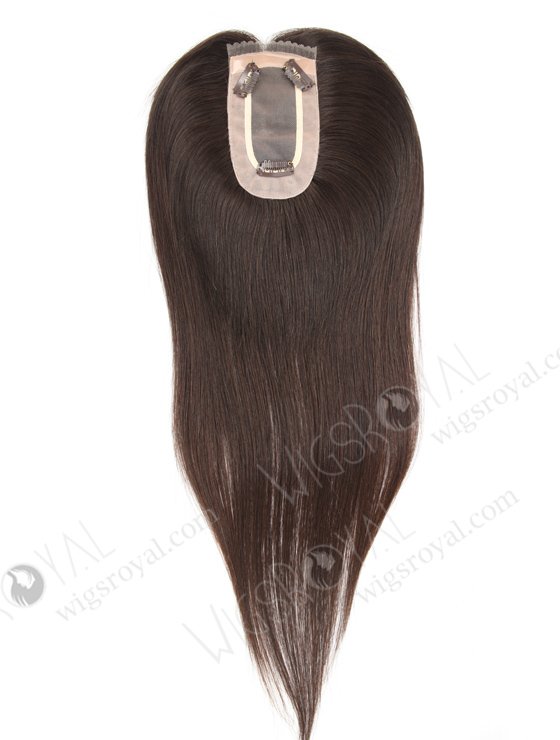 Luxury Mono Base Mini Hair Topper 16 Inch Raw Virgin Hair Natural Brown Color Topper-089