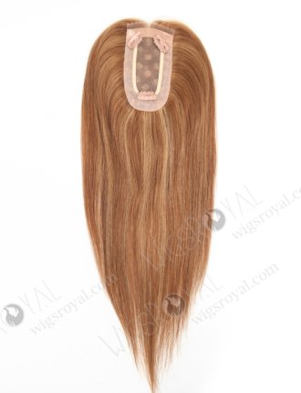 Beautiful Hair Pieces | Mono Top Human Hair Toppers with Highlights | In Stock 2.75"*5.25" European Virgin Hair 16" Straight Color 9#with 8/25# highlights Monofilament Hair Topper-090