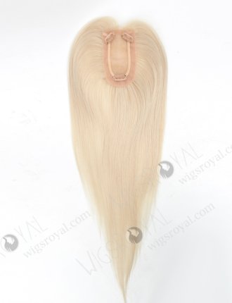 White Blonde Small Hairpieces Toppers for Top of Head | In Stock 2.75"*5.25" European Virgin Hair 16" Straight White Color Monofilament Hair Topper-084