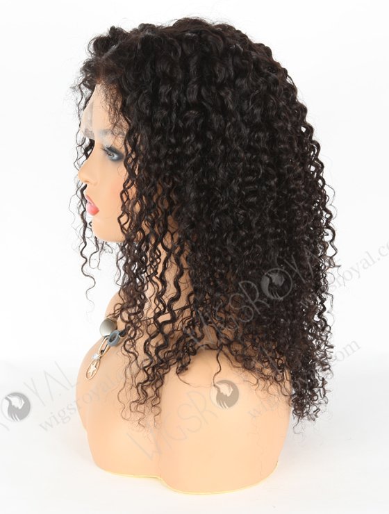 In Stock Brazilian Virgin Hair 16" Tight Curly Natural Color Lace Closure Wig CW-04006-19448