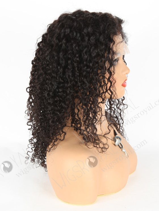 In Stock Brazilian Virgin Hair 16" Tight Curly Natural Color Lace Closure Wig CW-04006-19450