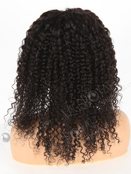 In Stock Brazilian Virgin Hair 16" Tight Curly Natural Color Lace Closure Wig CW-04006-19451