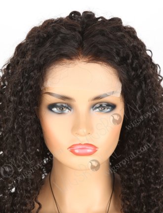 In Stock Brazilian Virgin Hair 20" Tight Curly Natural Color Lace Closure Wig CW-04008