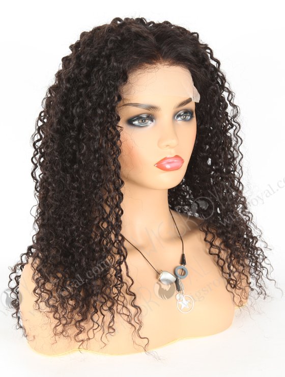 In Stock Brazilian Virgin Hair 20" Tight Curly Natural Color Lace Closure Wig CW-04008-19469