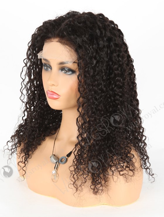 In Stock Brazilian Virgin Hair 18" Tight Curly Natural Color Lace Closure Wig CW-04007-19456