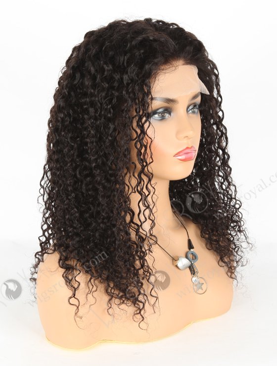 In Stock Brazilian Virgin Hair 18" Tight Curly Natural Color Lace Closure Wig CW-04007-19458