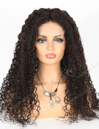 In Stock Brazilian Virgin Hair 24" Tight Curly Natural Color Lace Closure Wig CW-04010
