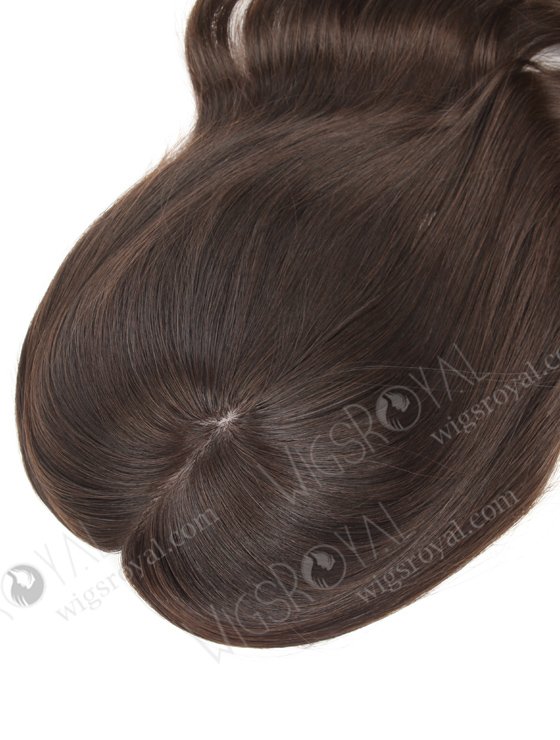 In Stock European Virgin Hair 16" Beach Wave Natural Color 7"×7" Silk Top Wefted Hair Topper-076-19501