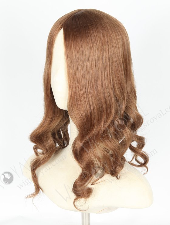 Silk Top Wefted Hair Topper Wiglets for Crown Area | 18 Inch Medium Golden Brown Hairpiece | Topper-021-19572
