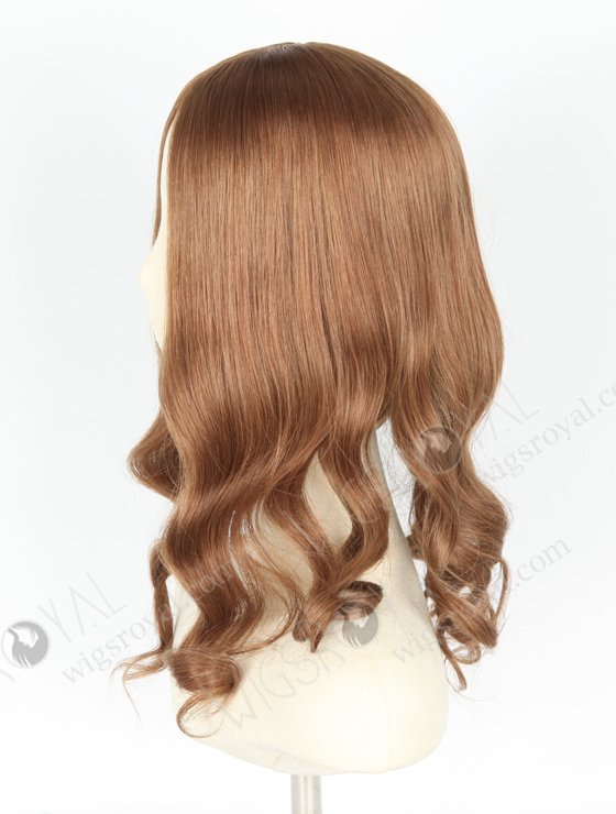 Silk Top Wefted Hair Topper Wiglets for Crown Area | 18 Inch Medium Golden Brown Hairpiece | Topper-021-19580