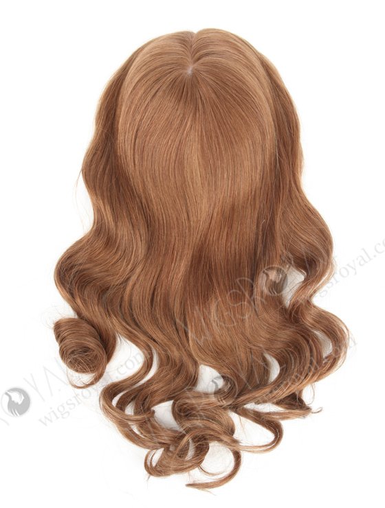 Silk Top Wefted Hair Topper Wiglets for Crown Area | 18 Inch Medium Golden Brown Hairpiece | Topper-021-19578