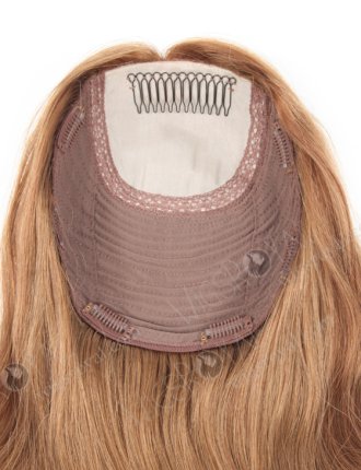 Silk Top Wefted Hair Topper Wiglets for Crown Area | 18 Inch Medium Golden Brown Hairpiece | Topper-021