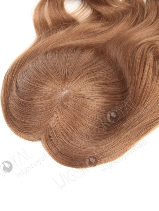 Silk Top Wefted Hair Topper Wiglets for Crown Area | 18 Inch Medium Golden Brown Hairpiece | Topper-021-19577