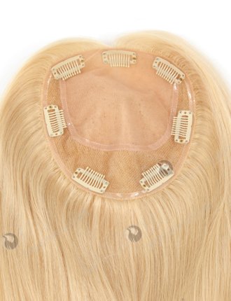 Luxury Blonde Hair Topper for Women's Hair Loss | In Stock 5.5"*6" European Virgin Hair 16" Straight Color 22# Silk Top Hair Topper-054