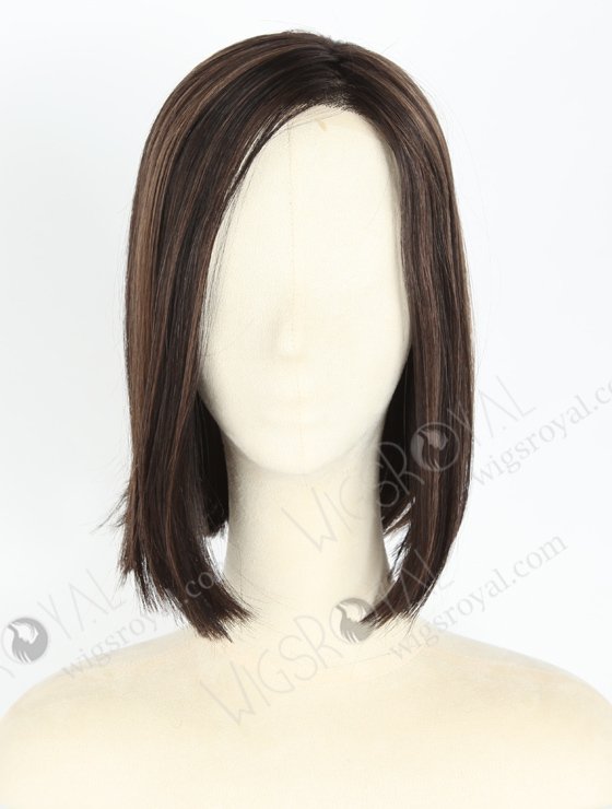 Beautiful Straight Bob Style Wigs Black with Brown Highlights Monofilament Top with Open Weft  WR-MOW-016-19716