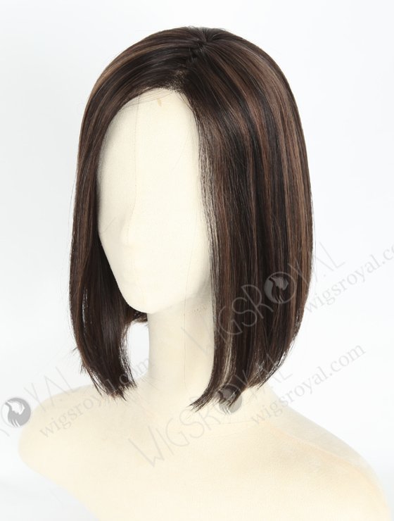 Beautiful Straight Bob Style Wigs Black with Brown Highlights Monofilament Top with Open Weft  WR-MOW-016-19714