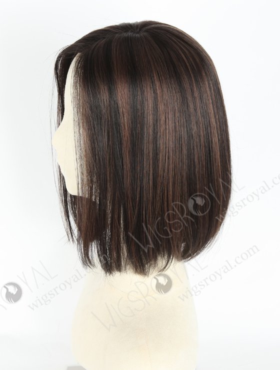 Beautiful Straight Bob Style Wigs Black with Brown Highlights Monofilament Top with Open Weft  WR-MOW-016-19715