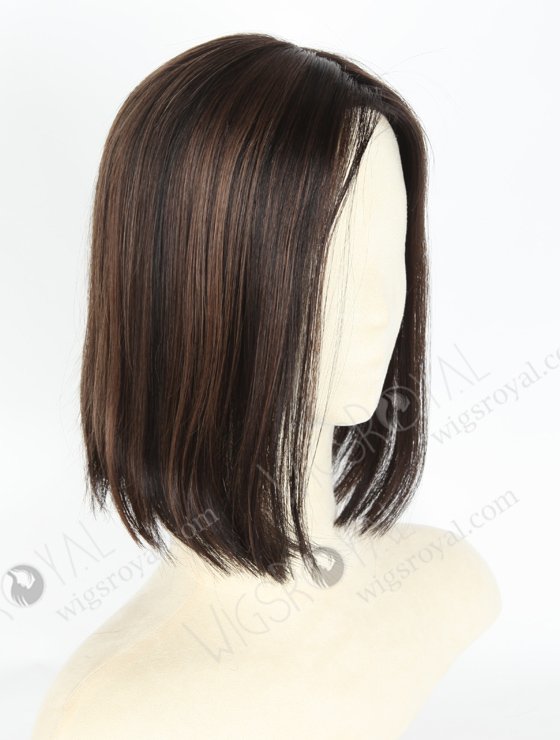Beautiful Straight Bob Style Wigs Black with Brown Highlights Monofilament Top with Open Weft  WR-MOW-016-19720