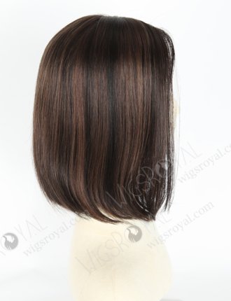 Beautiful Straight Bob Style Wigs Black with Brown Highlights Monofilament Top with Open Weft  WR-MOW-016