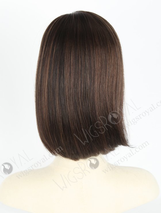 Beautiful Straight Bob Style Wigs Black with Brown Highlights Monofilament Top with Open Weft  WR-MOW-016-19718