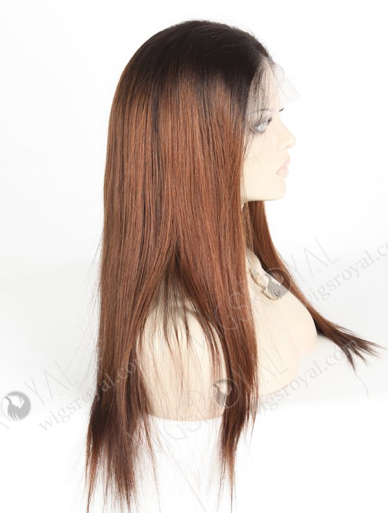 18 Inch Affordable Virgin Hair Black to Brown Ombre Human Hair Lace Top Wig WR-CLF-025-19764