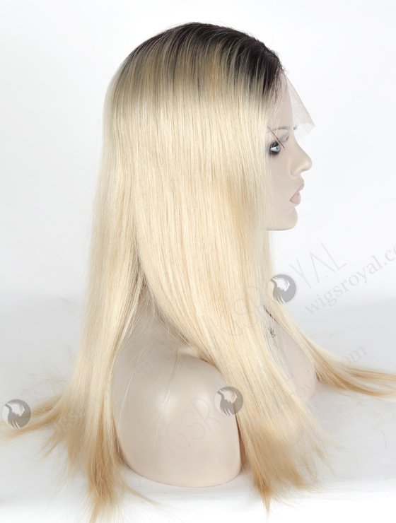 White Color With Dark Root 18'' Fine European Virgin Hair Lace Front Wig WR-CLF-023-19741