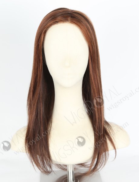 Luxury Design Brown Highlights Glueless Human Hair Wig With Silk Top WR-GL-068