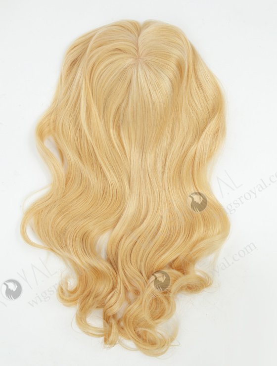 In Stock European Virgin Hair 18" Beach Wave 24# with 613# Highlights 7"×7" Silk Top Wefted Topper-074-19901
