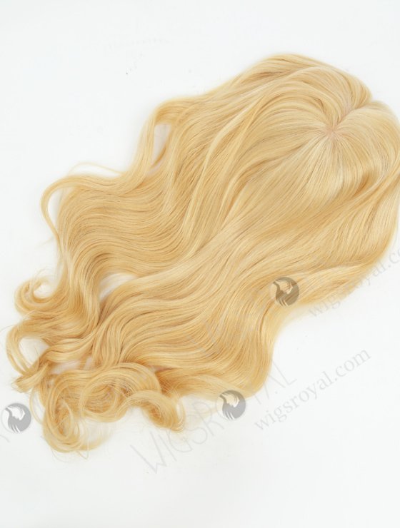 In Stock European Virgin Hair 18" Beach Wave 24# with 613# Highlights 7"×7" Silk Top Wefted Topper-074-19900