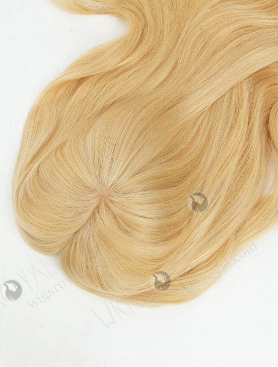 In Stock European Virgin Hair 18" Beach Wave 24# with 613# Highlights 7"×7" Silk Top Wefted Topper-074-19903