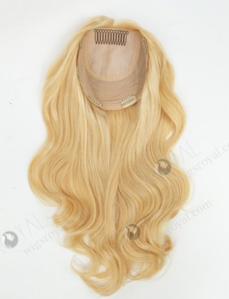 Large Base Blonde Human Hair Topper 18 Inch 7x7 coverage Add Length and Volume Instantly Topper-074