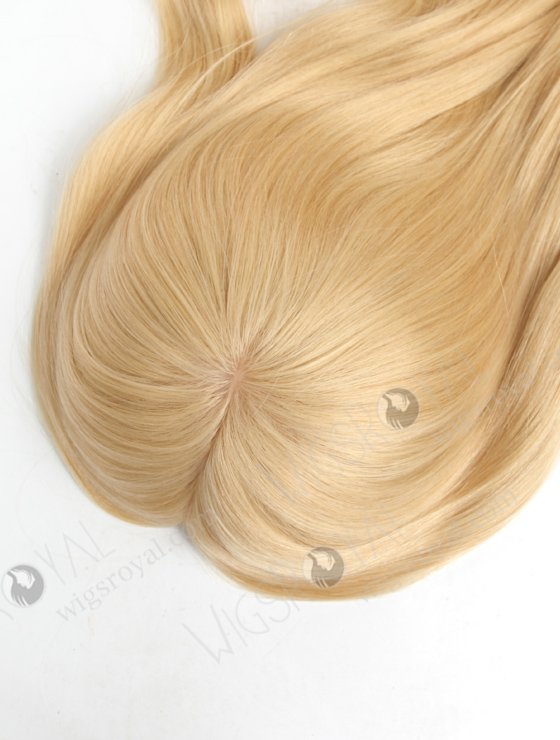 Large Base Silk Top Wefted Hair Topper 18 Inch Blonde Wavy Topper-047-19899