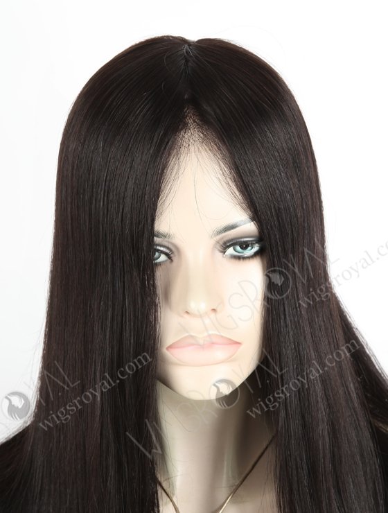 Black Color 18'' Mongolian Virgin Straight Silk Top Full Lace Wig WR-ST-053-19916