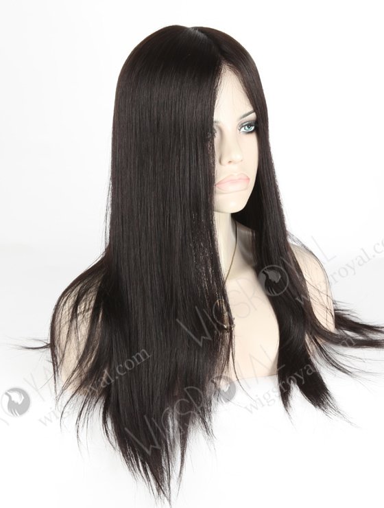 Black Color 18'' Mongolian Virgin Straight Silk Top Full Lace Wig WR-ST-053-19919