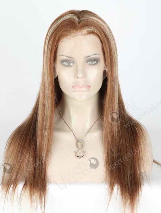 In Stock Brazilian Virgin Hair 18" Straight 6/8a/22# Highlights Lace Front Wig MLF-04026