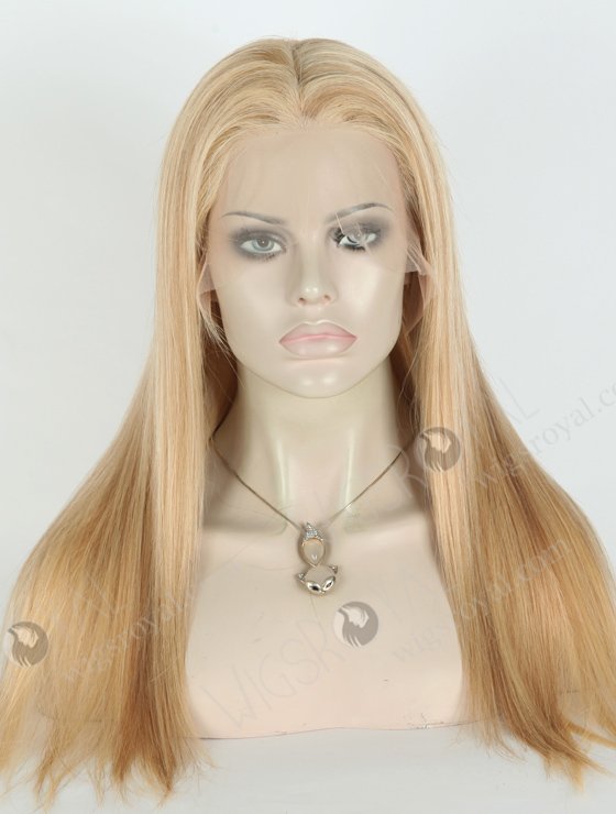 In Stock Brazilian Virgin Hair 18" Straight Color 24/8a# Highlights Lace Front Wig MLF-04027-19966