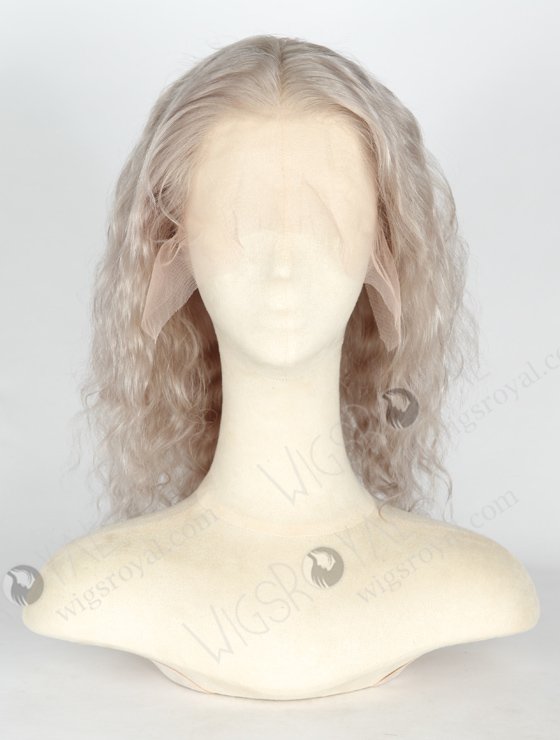 In Stock Brazilian Virgin Hair 12" Deep Body Wave Grey Color Lace Front Wig MLF-04032