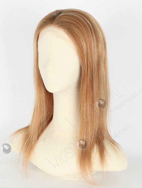In Stock European Virgin Hair 14" Straight 10# with 27#/22# Highlights,Roots color 9#  Silk Top Full Lace Wig STW-846-20399