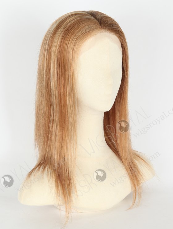 In Stock European Virgin Hair 14" Straight 10# with 27#/22# Highlights,Roots color 9#  Silk Top Full Lace Wig STW-846-20400