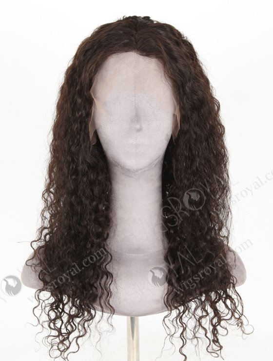 In Stock Indian Remy Hair 20" Natural Curly 2# Color Lace Front Wig MLF-04031-20376