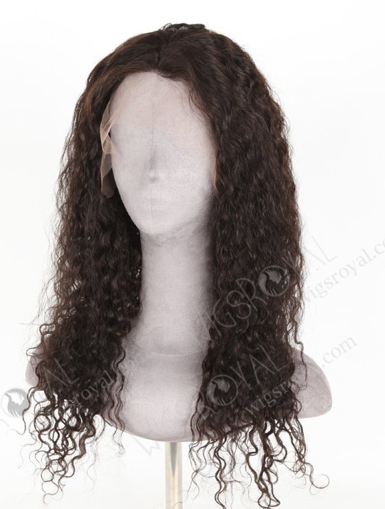 In Stock Indian Remy Hair 20" Natural Curly 2# Color Lace Front Wig MLF-04031-20377